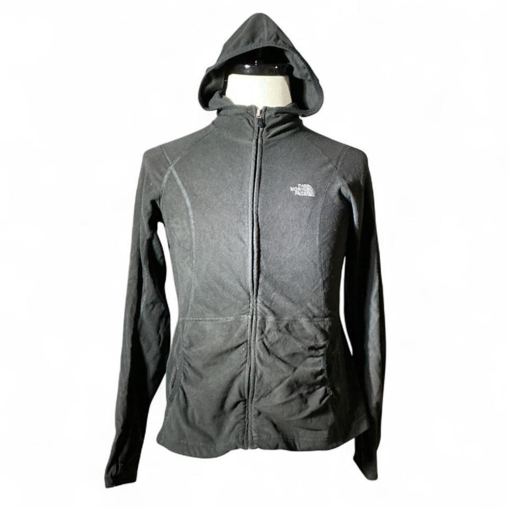 The North Face Womens Fleece Hoodie Black Full Zip Long Sleeve Casual Size M